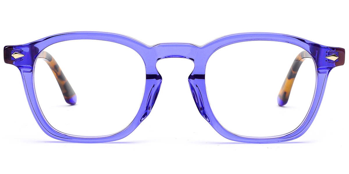 Acetate Square Reading Glasses pattern-blue