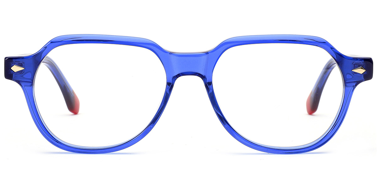 Acetate Square Reading Glasses translucent-blue