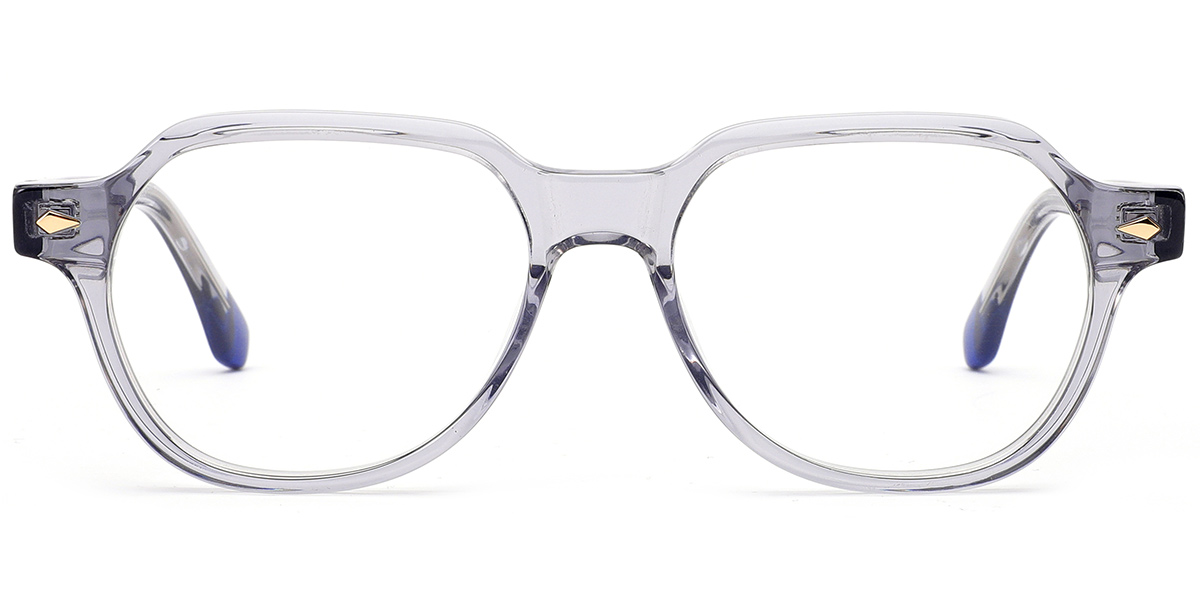 Acetate Square Reading Glasses translucent-grey