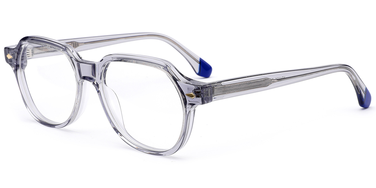 Acetate Square Reading Glasses translucent-grey