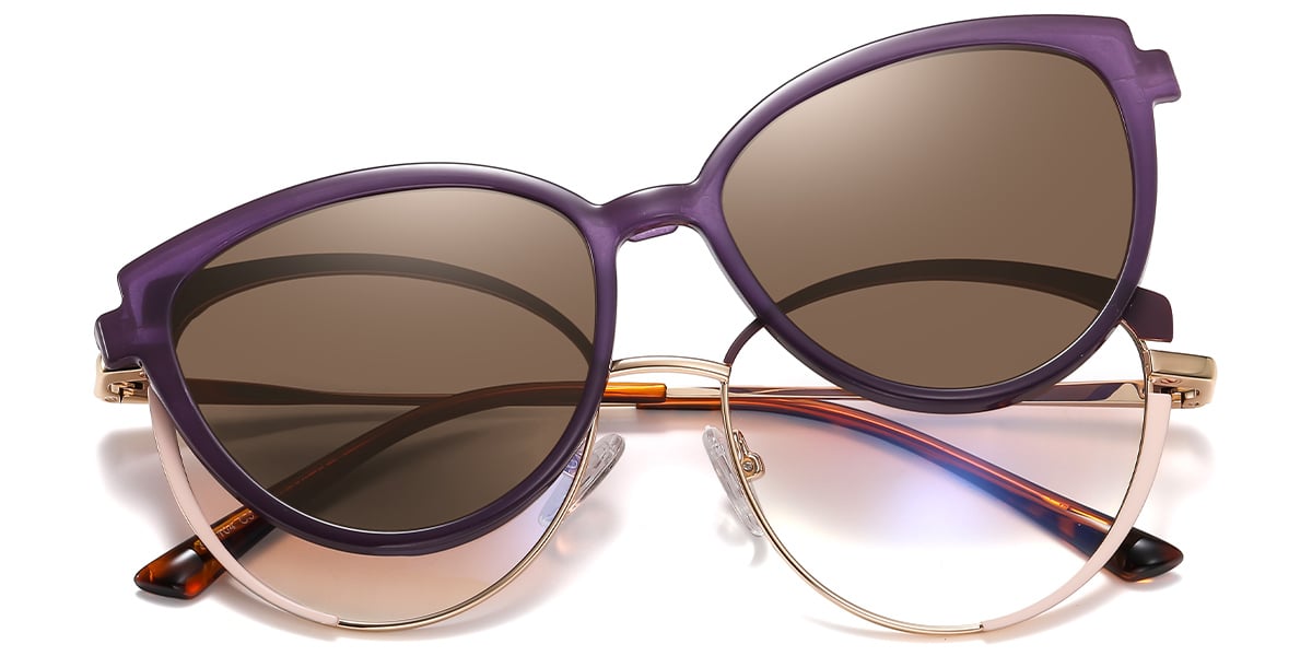 Geometric Reading Glasses translucent-purple