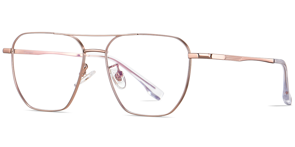 Titanium Aviator Reading Glasses rose_gold