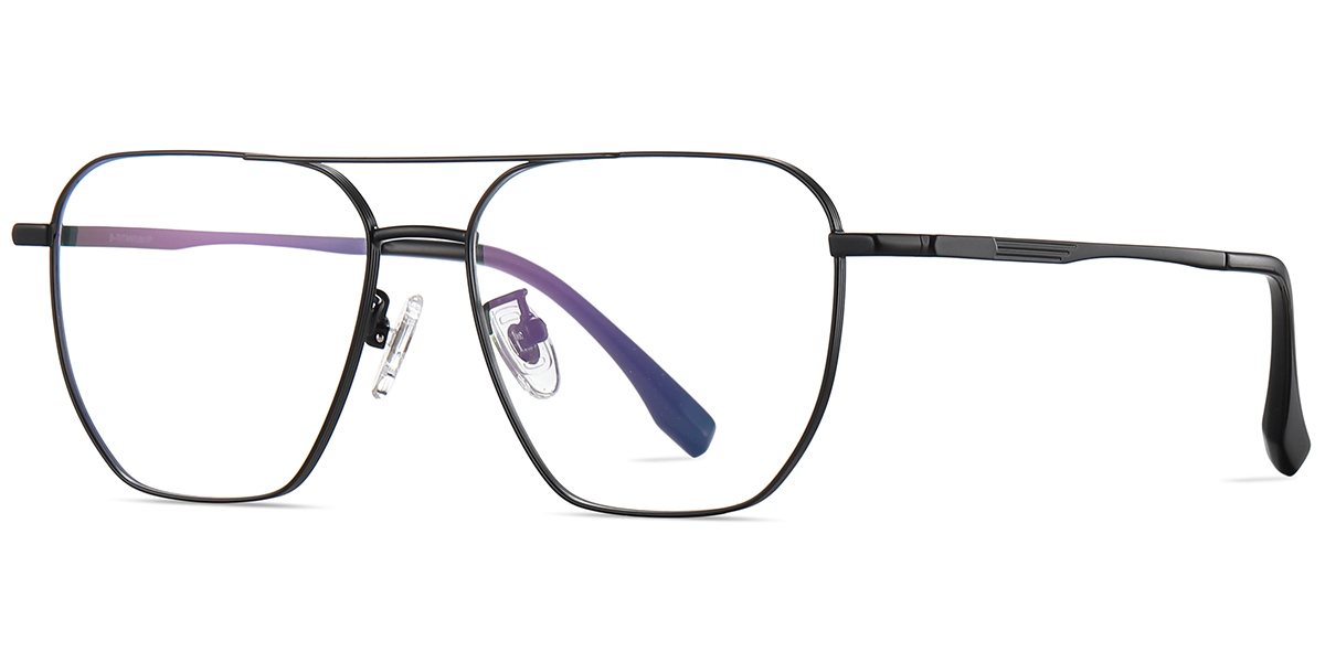 Titanium Aviator Reading Glasses black