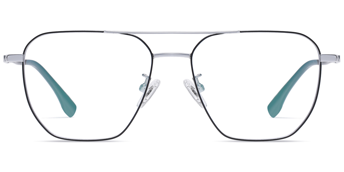 Titanium Aviator Reading Glasses black-silver