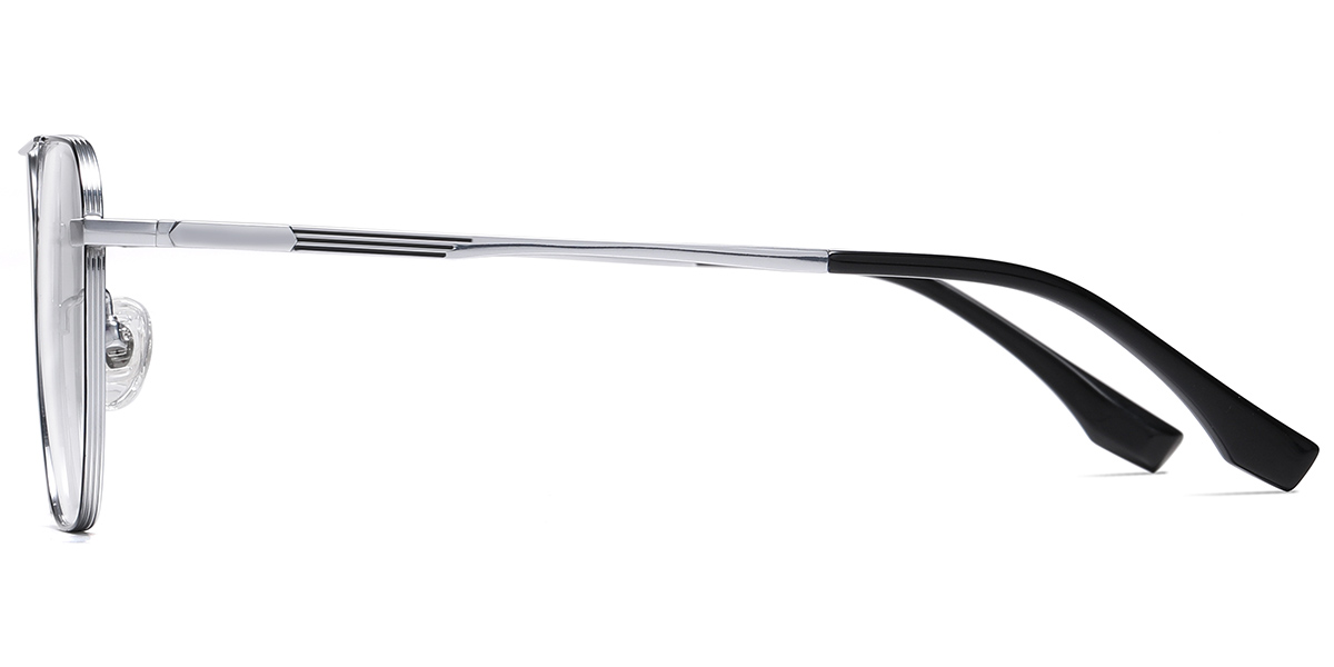 Titanium Aviator Reading Glasses black-silver