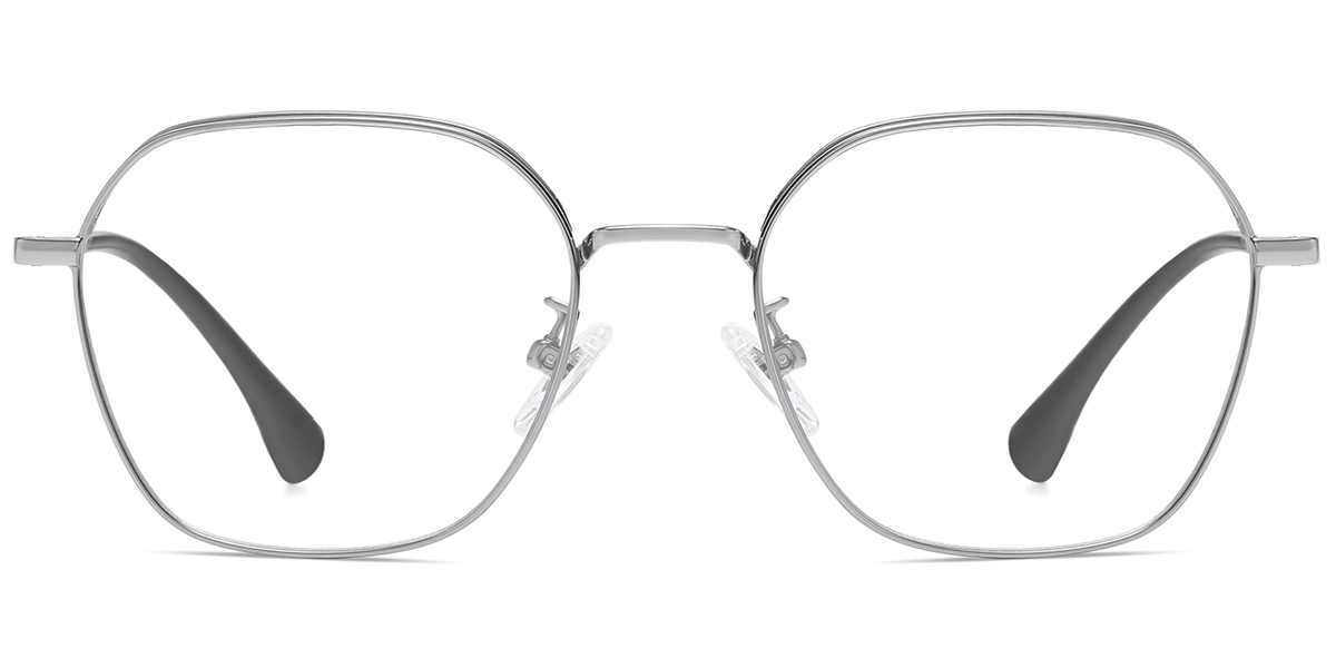 Titanium Square Reading Glasses silver