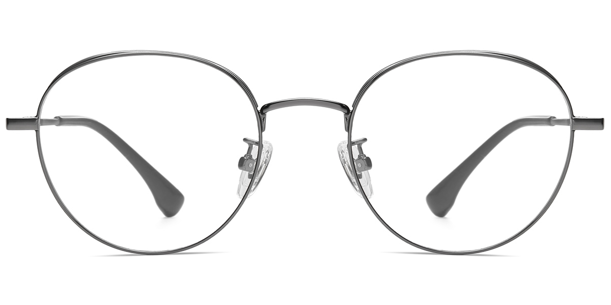 Titanium Round Reading Glasses gun_metal