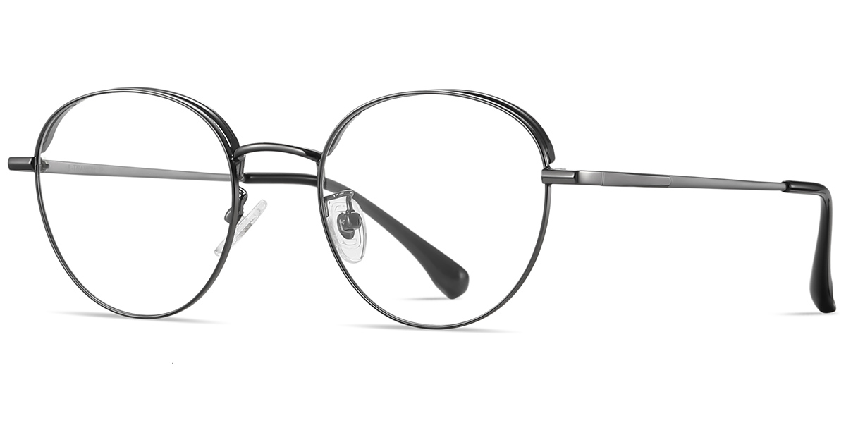 Titanium Round Reading Glasses gun_metal