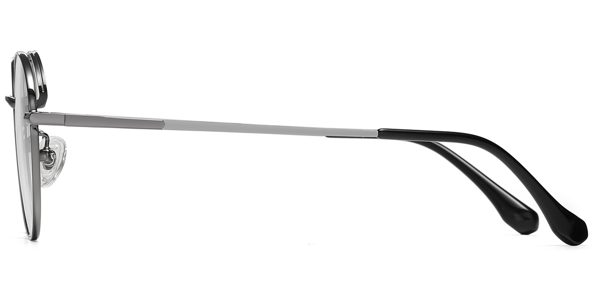 Titanium Round Reading Glasses gun_metal