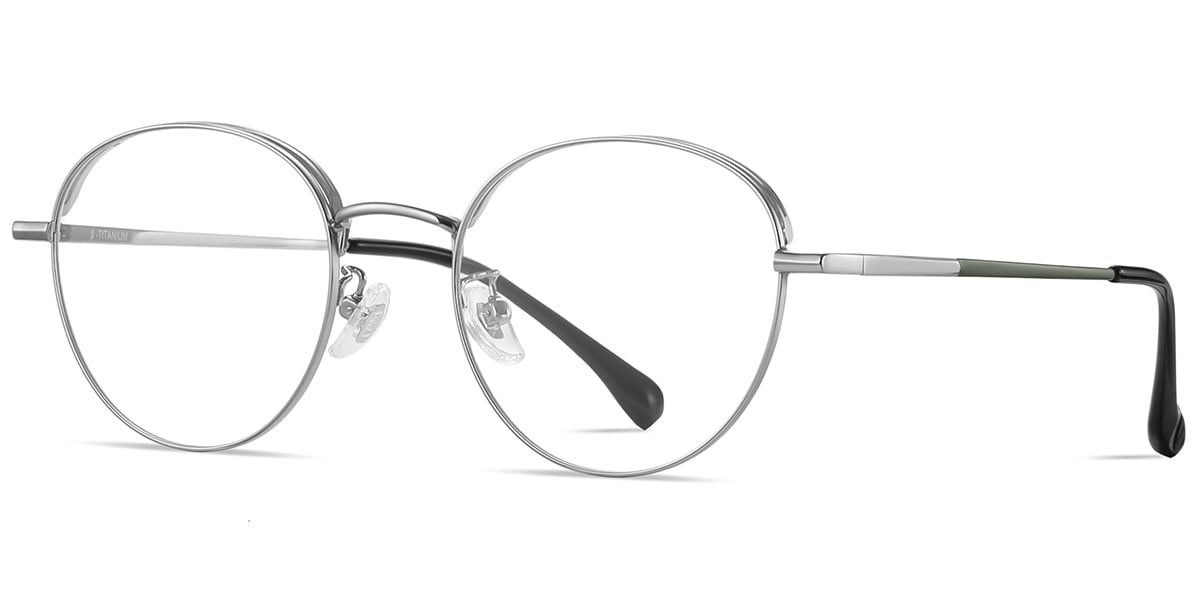 Titanium Round Reading Glasses silver