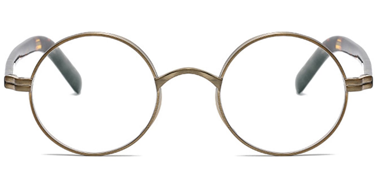 Acetate & Titanium Round Reading Glasses brown