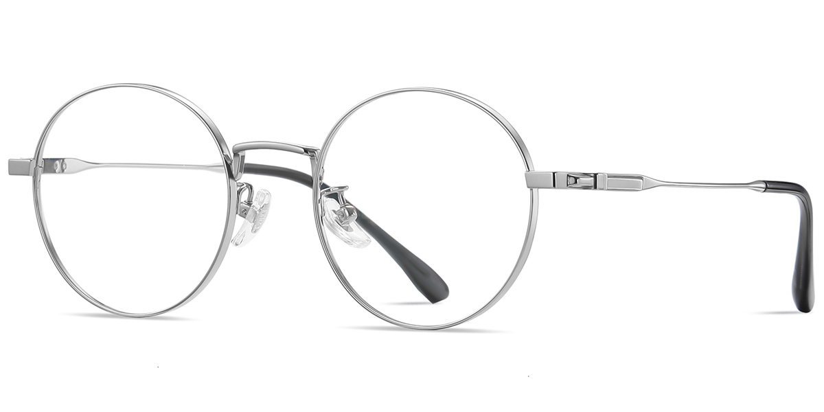 Titanium Round Reading Glasses silver