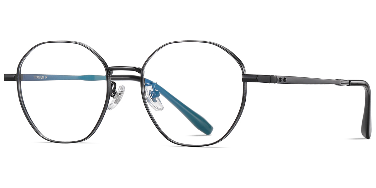 Titanium Geometric Reading Glasses black