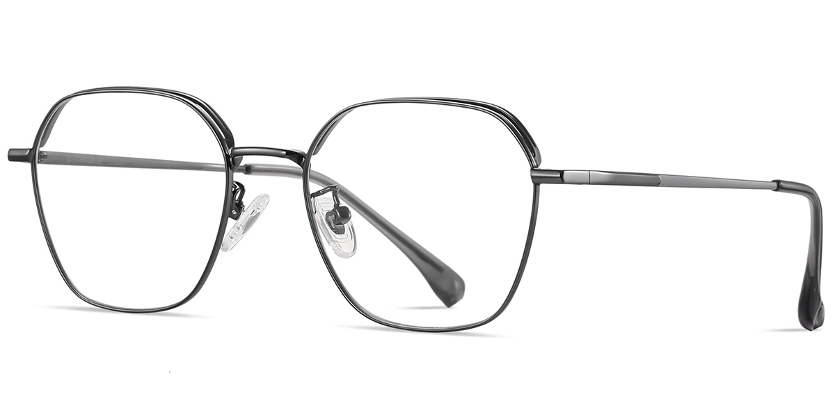 Titanium Square Reading Glasses gun_metal