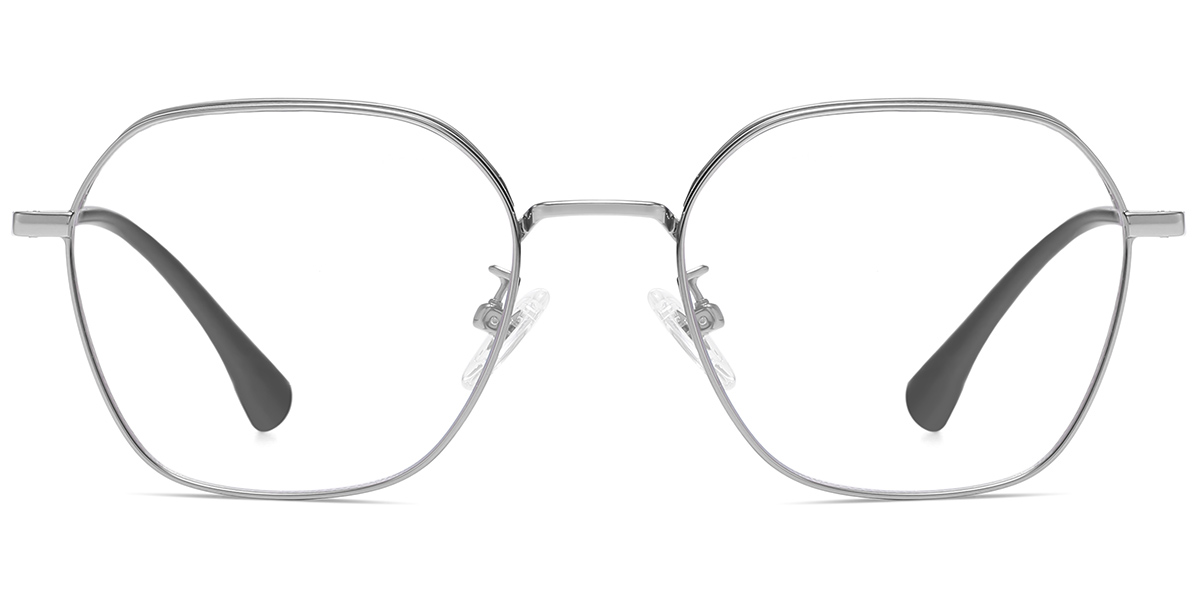 Titanium Square Reading Glasses silver