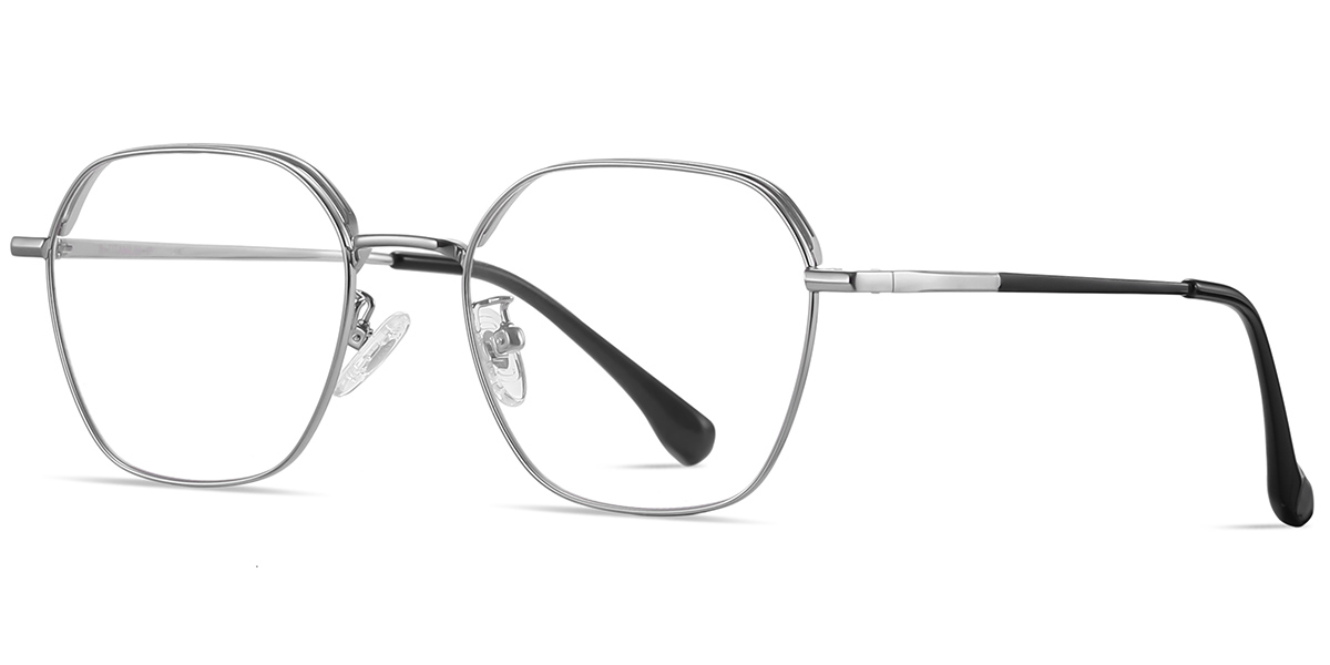 Titanium Square Reading Glasses silver