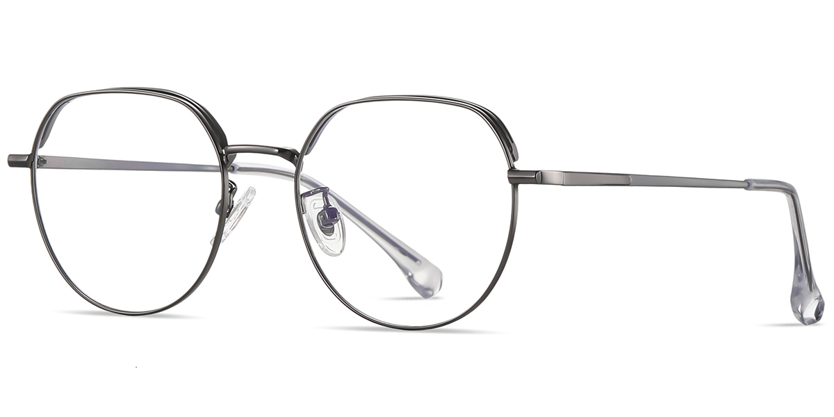 Geometric Reading Glasses gun_metal