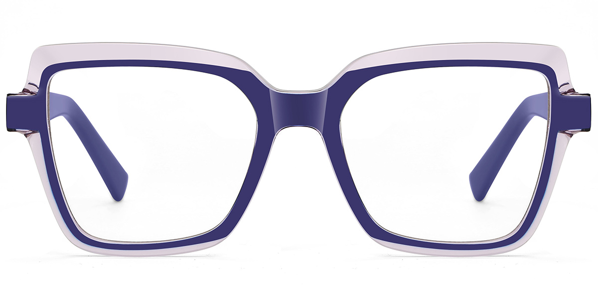 Square Reading Glasses translucent-blue