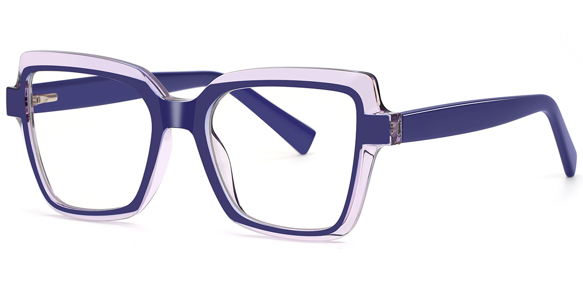 Square Reading Glasses translucent-blue