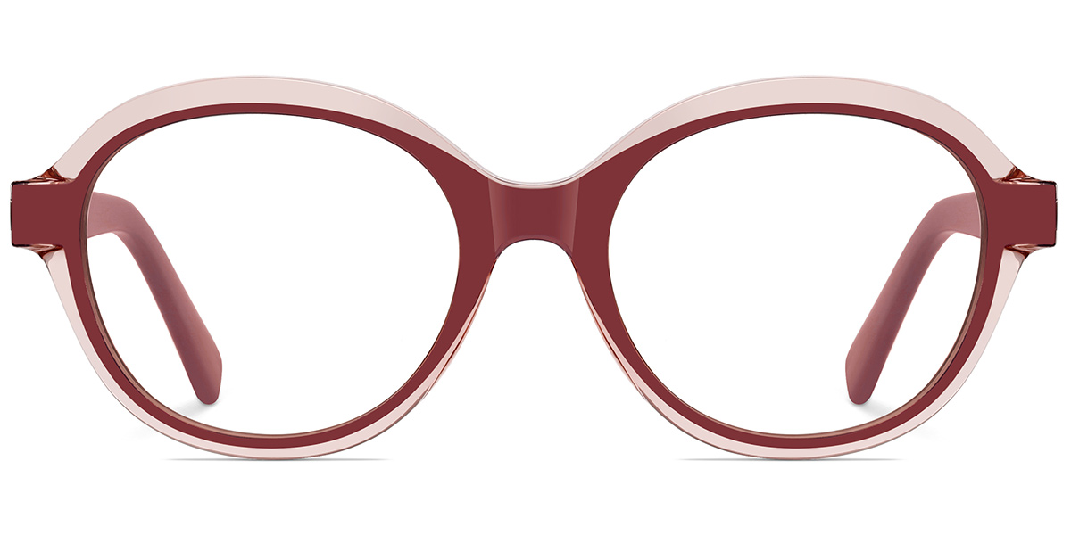 Oval Reading Glasses translucent-red