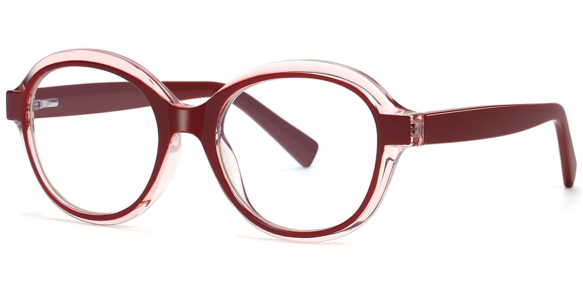 Oval Reading Glasses translucent-red