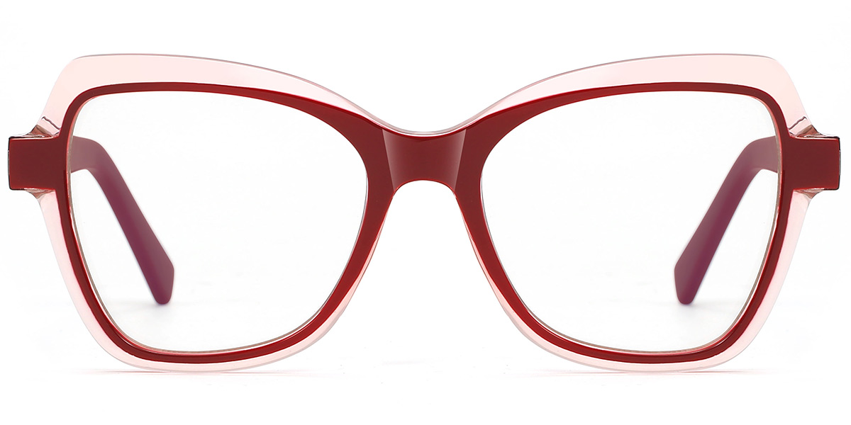 Square Reading Glasses translucent-red