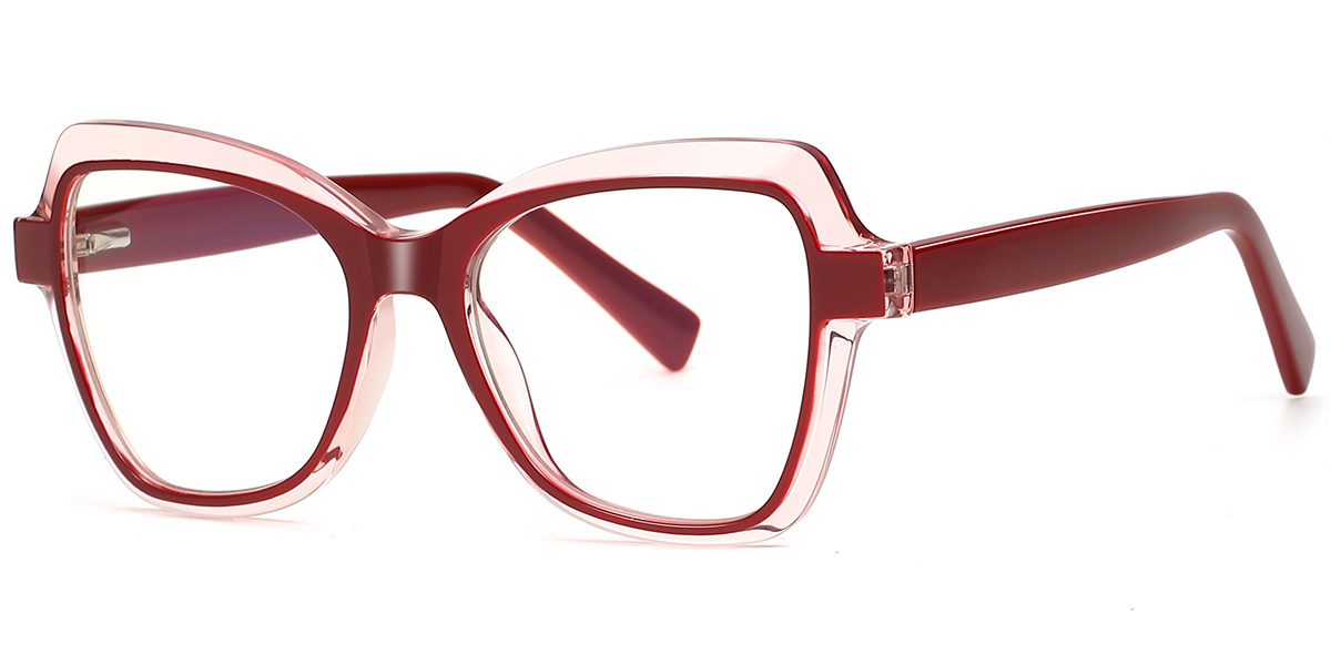 Square Reading Glasses translucent-red