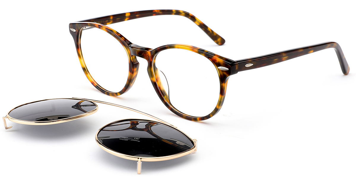 Acetate Oval Reading Glasses pattern-yellow