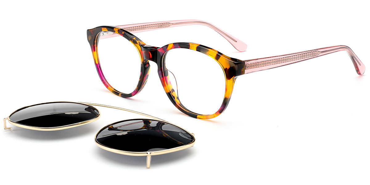 Acetate Square Reading Glasses pattern-yellow