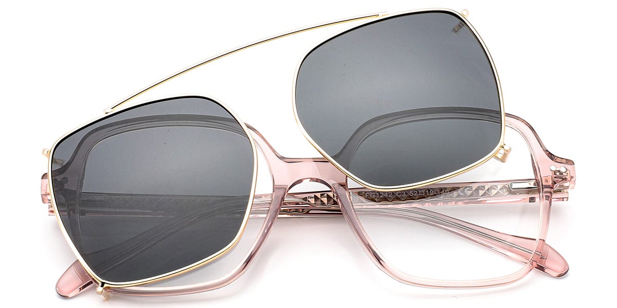 Acetate Square Reading Glasses translucent-pink