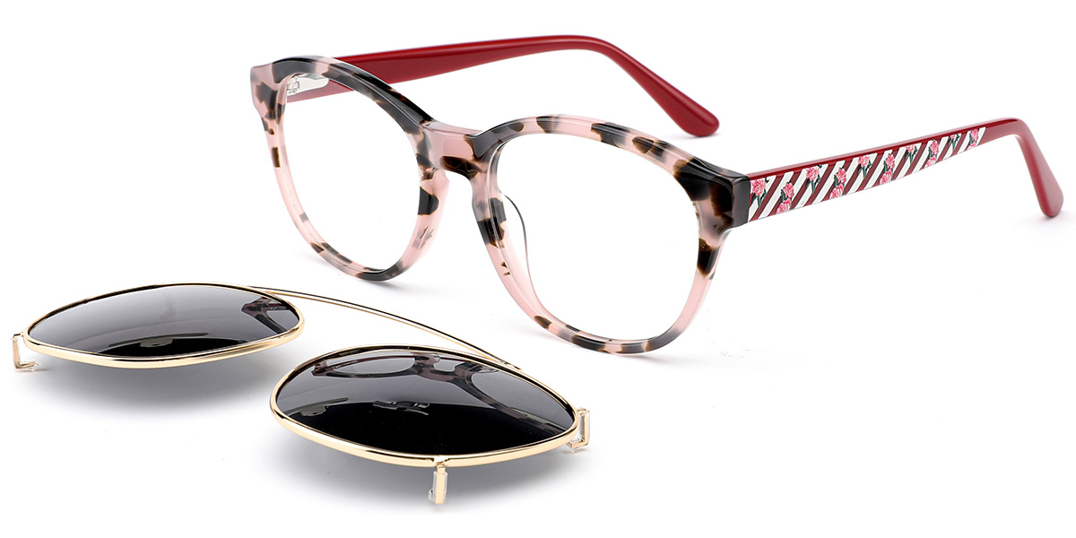 Acetate Square Reading Glasses pattern-pink