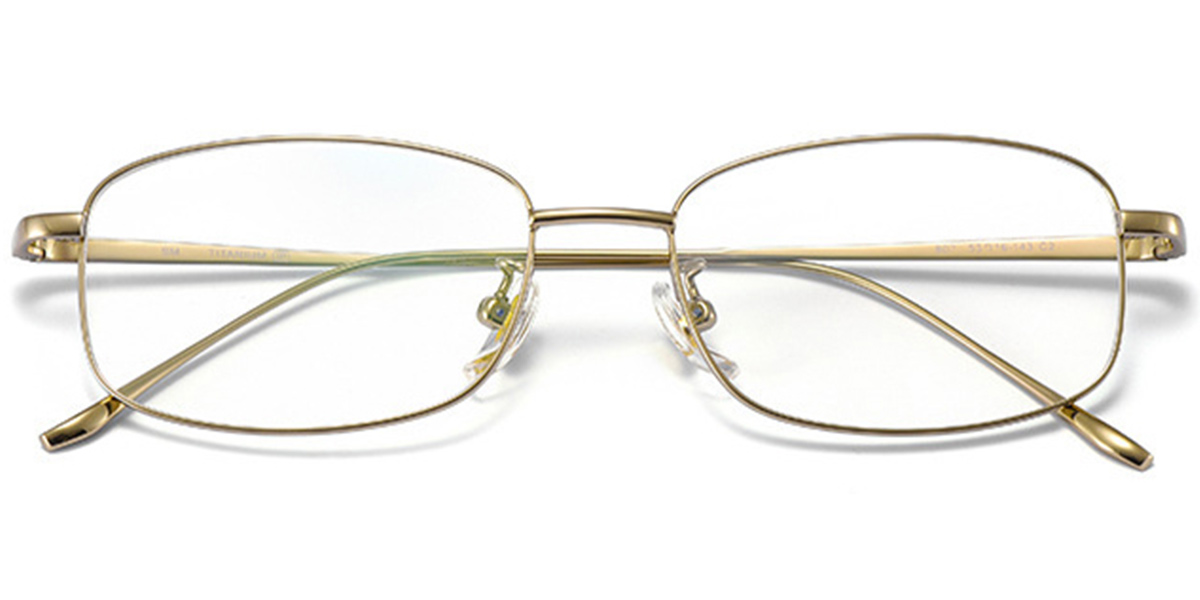 Titanium Rectangle Reading Glasses gold