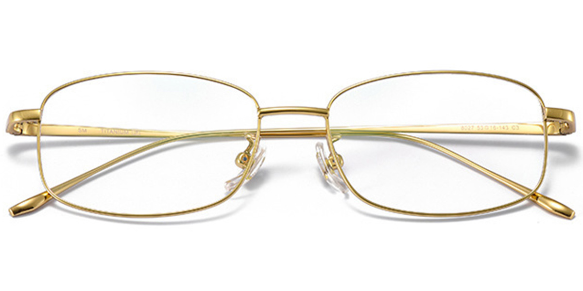 Titanium Rectangle Reading Glasses yellow