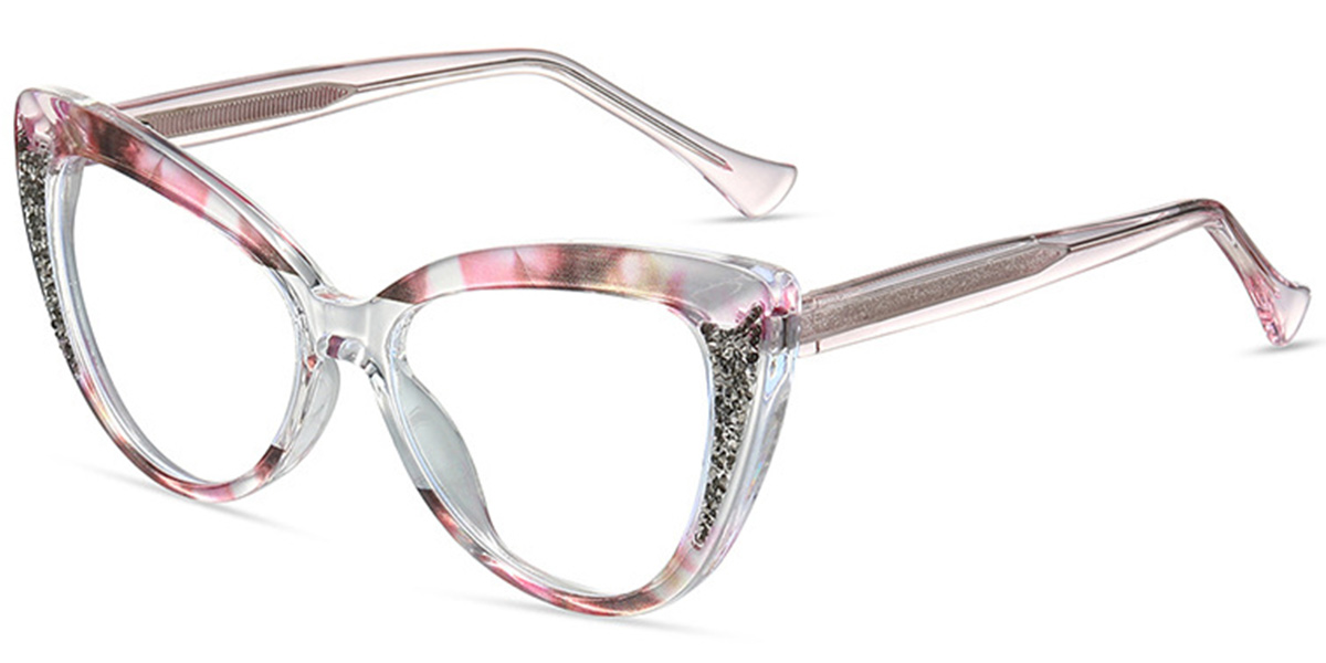 Cat Eye Reading Glasses pattern-pink