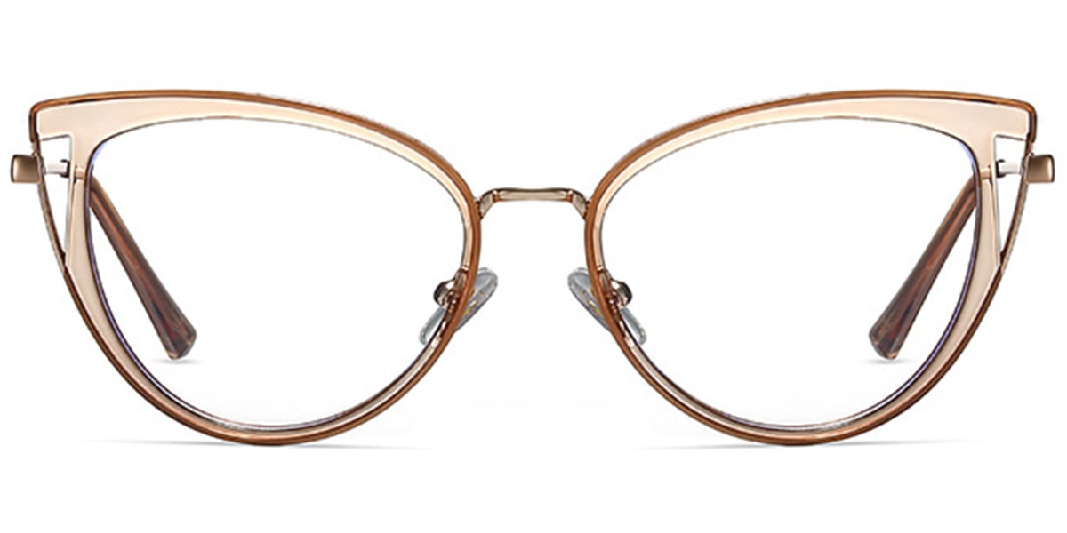 Cat Eye Reading Glasses translucent-brown