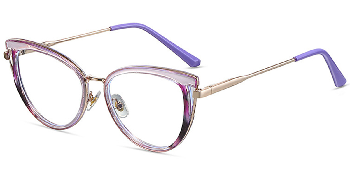 Cat Eye Reading Glasses translucent-purple