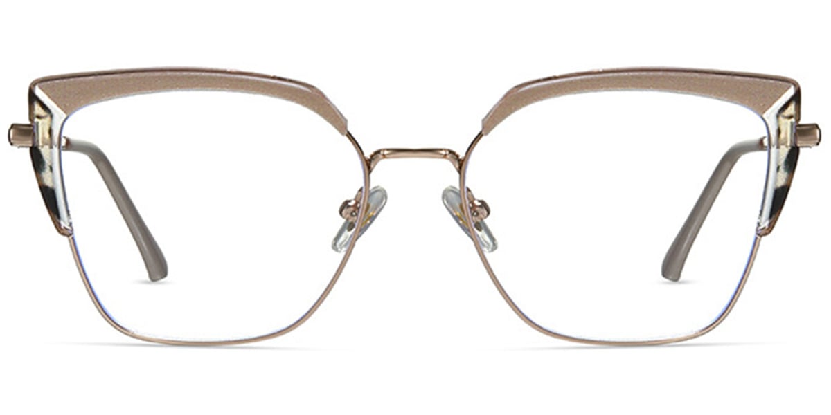 Square Reading Glasses pattern-brown