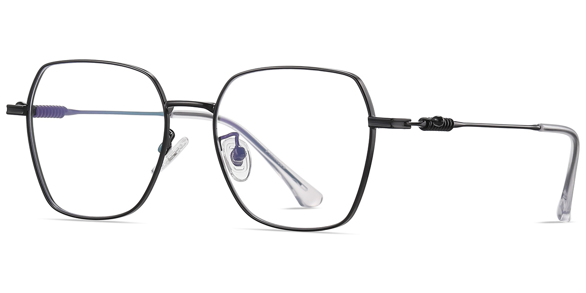 Titanium Square Reading Glasses black