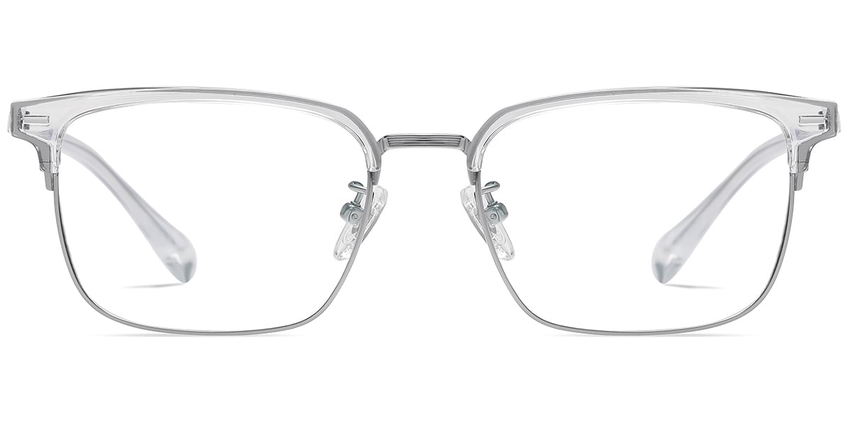 Titanium Browline Reading Glasses translucent-white