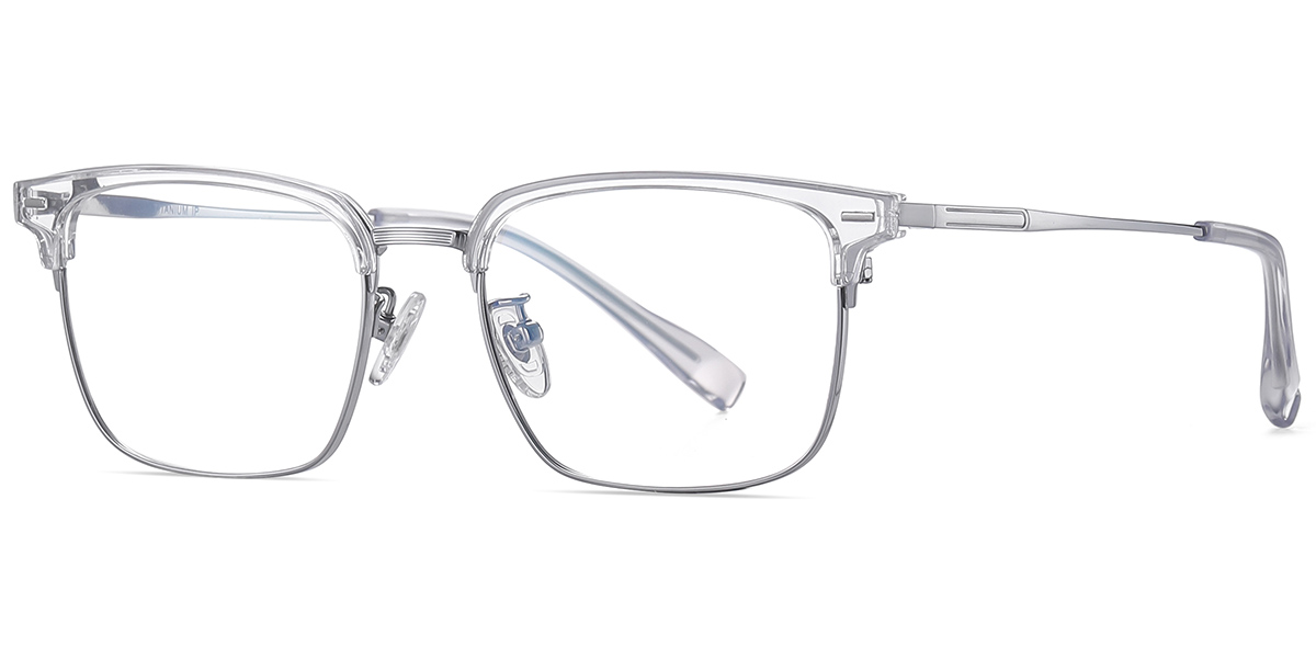 Titanium Browline Reading Glasses translucent-white