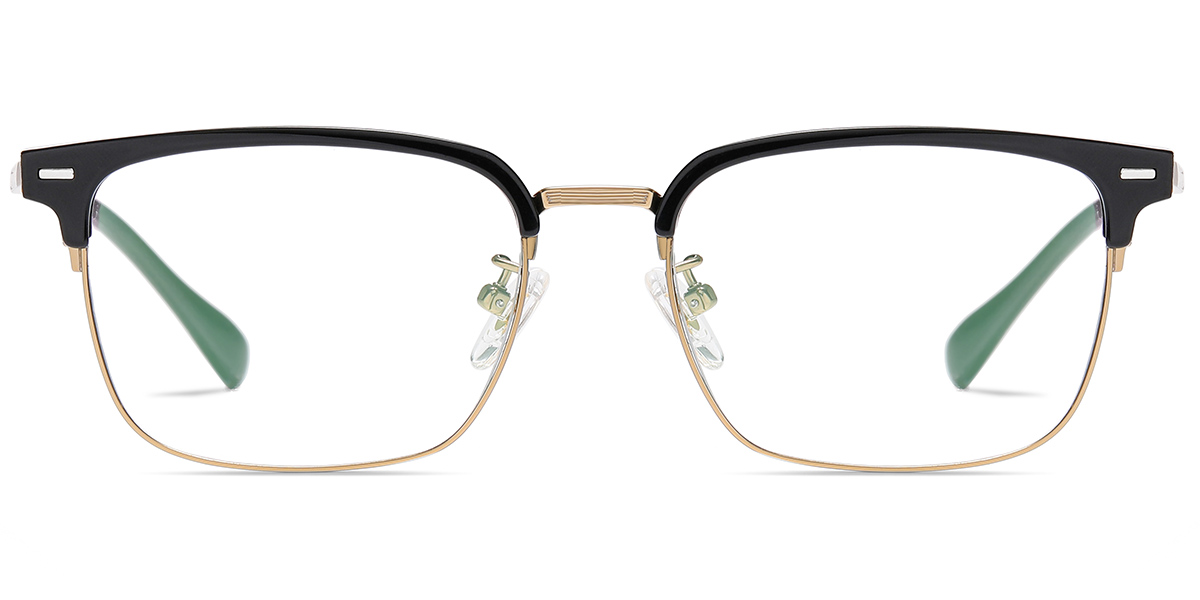 Titanium Browline Reading Glasses black-gold