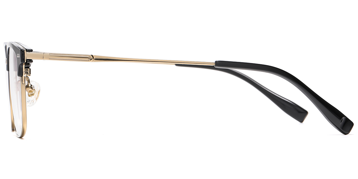 Titanium Browline Reading Glasses black-gold