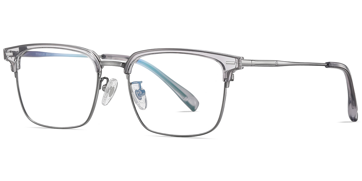 Titanium Browline Reading Glasses translucent-purple