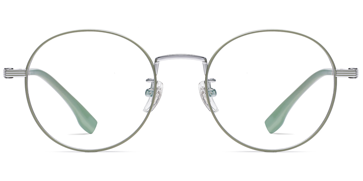 Titanium Oval Reading Glasses silver-green