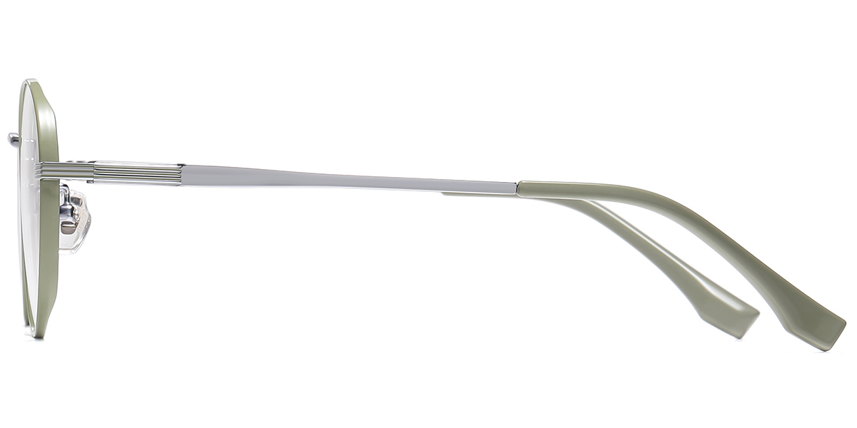 Titanium Oval Reading Glasses silver-green