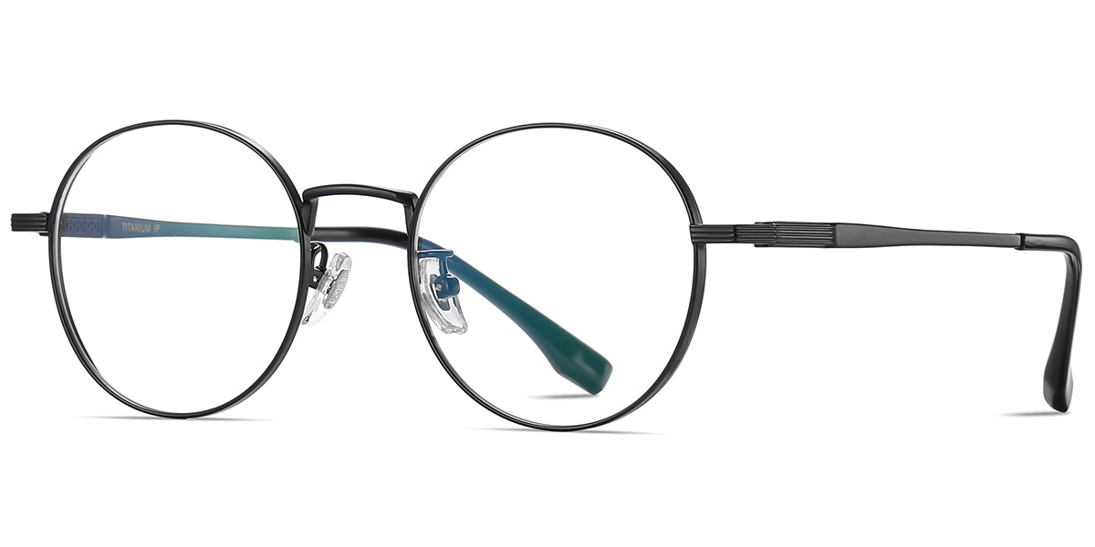 Titanium Oval Reading Glasses black