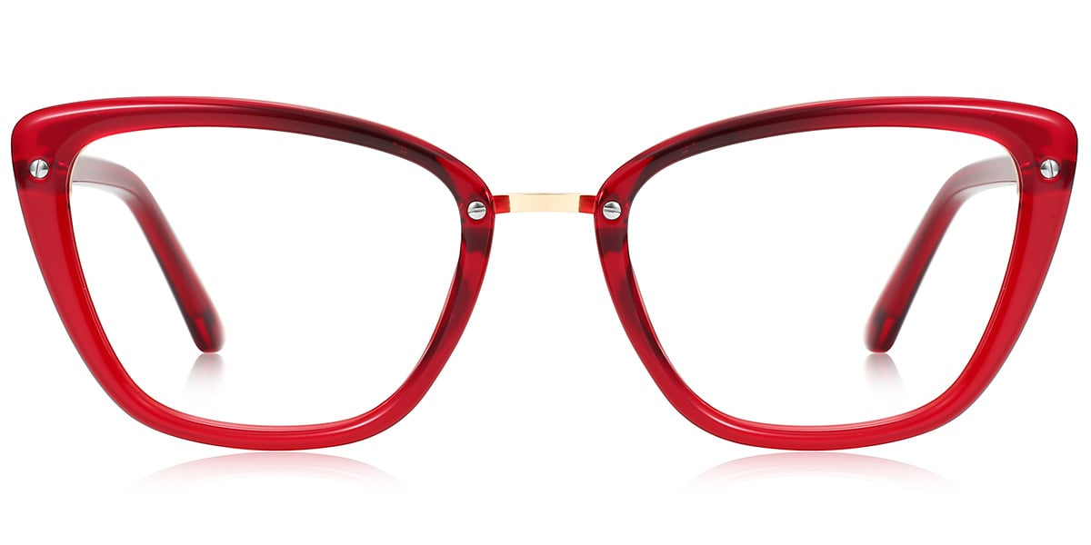 Rectangle Reading Glasses translucent-red