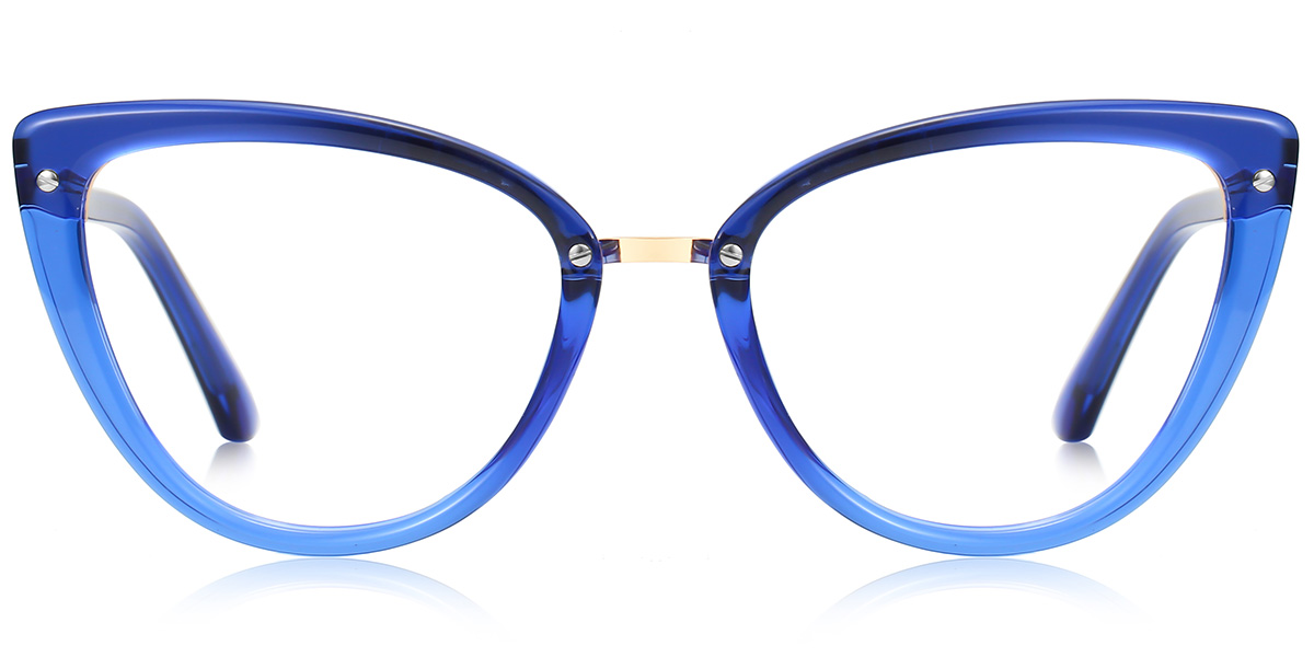 Cat Eye Reading Glasses translucent-blue