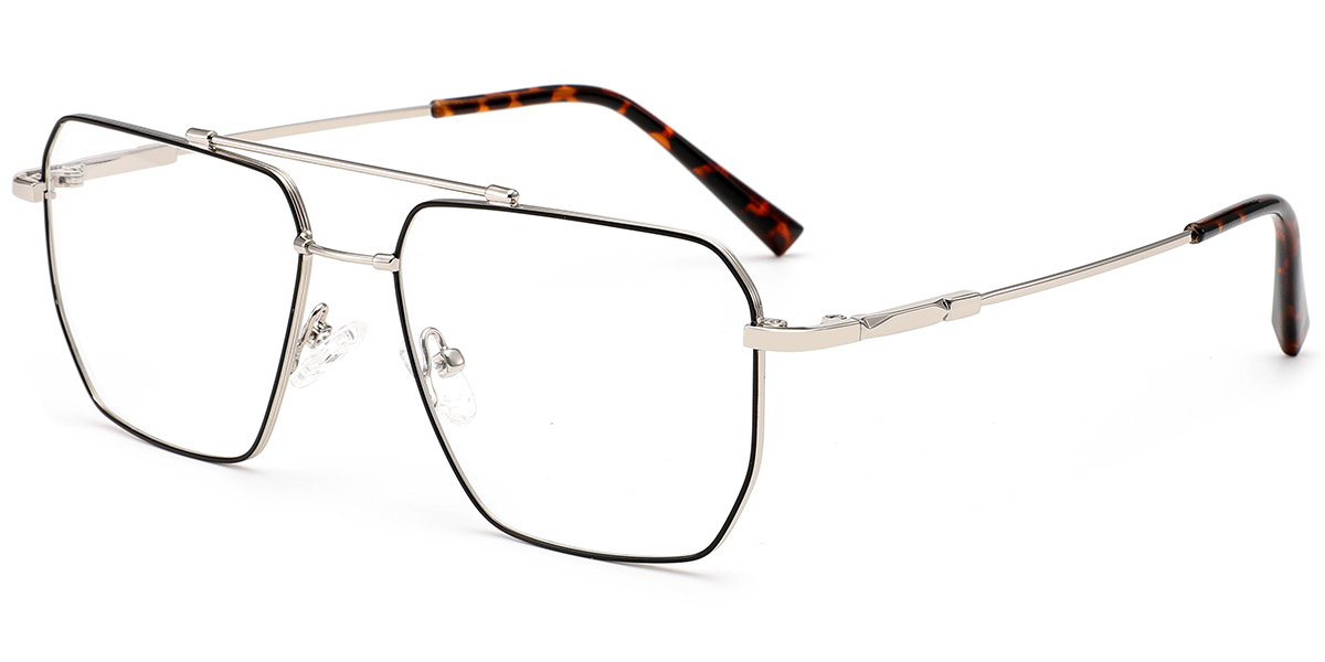 Aviator Reading Glasses black-silver