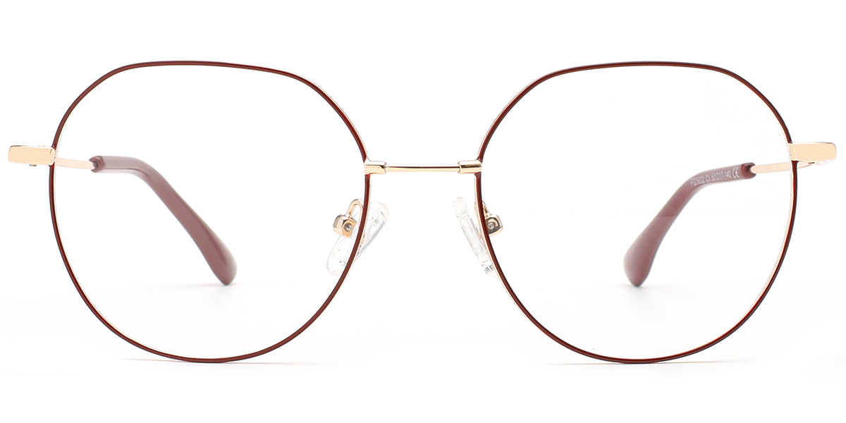 Round Reading Glasses rose_gold-red